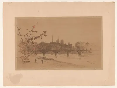 Gezicht op Parijs over de Pont des Arts