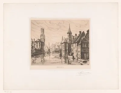Gezicht op Quai du Rosaire te Brugge