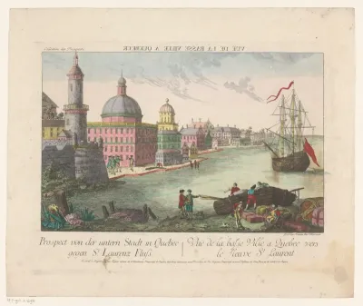 Gezicht op Québec vanuit de Saint Lawrencebaai