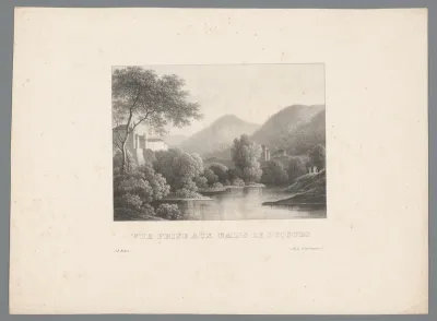 Gezicht op rivier bij de Italiaanse gemeente Bagni di Lucca