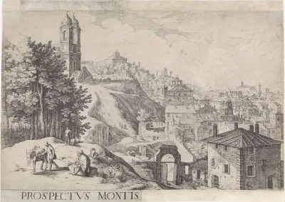 Gezicht op Rome en de Trinità dei Monti