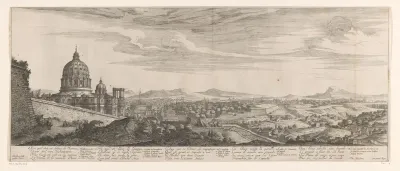 Gezicht op Rome vanaf de Monte Vaticano