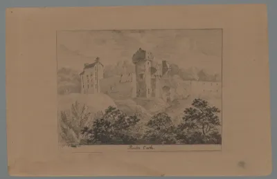 Gezicht op Roslin Castle