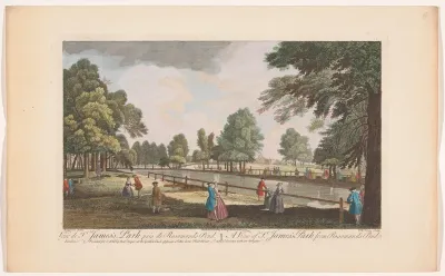 Gezicht op Rosomond's Pond in het Saint James's Park te Londen