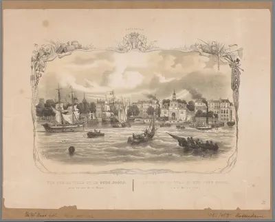 Gezicht op Rotterdam en de Ooster Oude Hoofdpoort