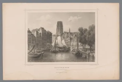 Gezicht op Rotterdam, vanaf de Draaisteeg