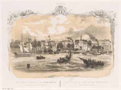 Gezicht op Rotterdam vanaf de Maas