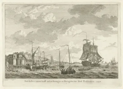 Gezicht op Rotterdam vanaf het water
