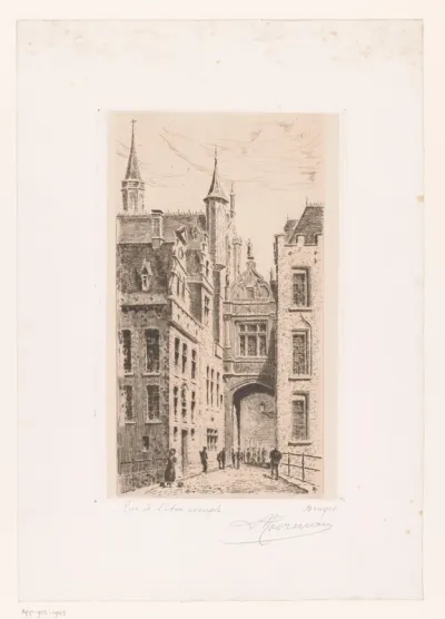 Gezicht op Rue de l'Âne Aveugle te Brugge