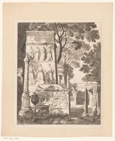 Gezicht op ruïnes bij Villa Borghese