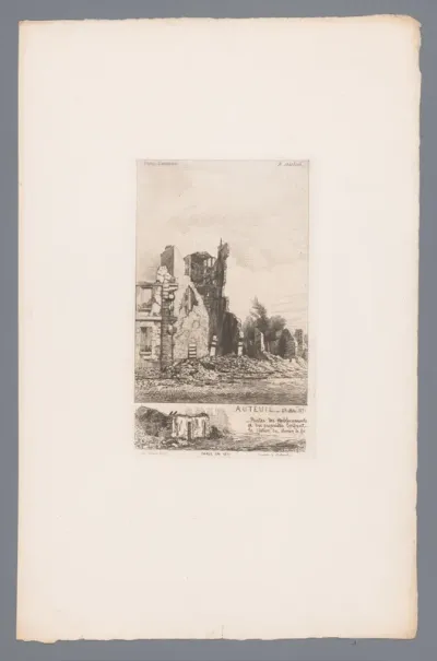Gezicht op ruïnes in Auteuil
