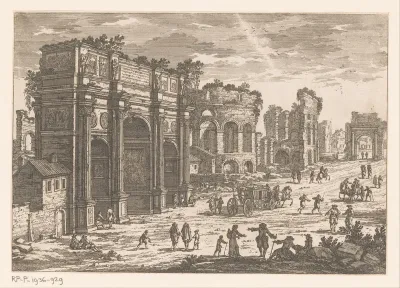 Gezicht op ruïnes in Rome