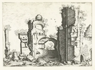 Gezicht op ruïnes, mogelijk de Thermen van Caracalla