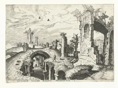Gezicht op ruïnes op de Palatijn in Rome