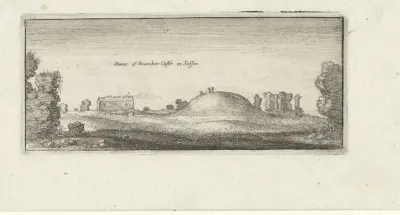 Gezicht op ruïnes van Bramber Castle