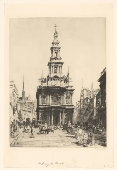 Gezicht op Saint Mary le Strand