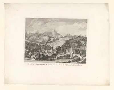 Gezicht op Saint-Maurice in Valais