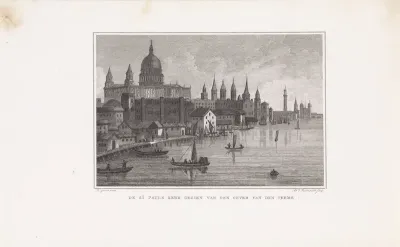 Gezicht op Saint Paul's Cathedral en de Theems, Londen