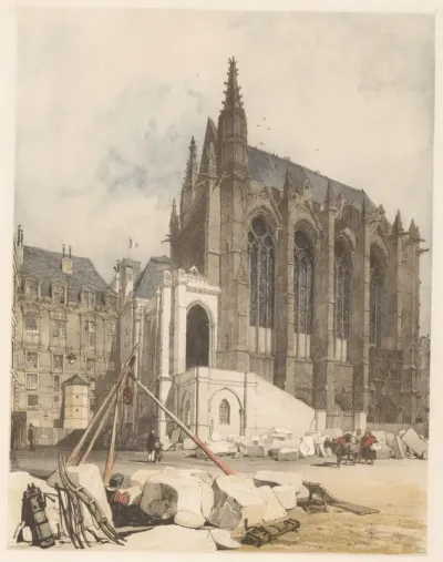 Gezicht op Sainte-Chapelle te Parijs