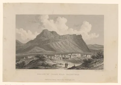 Gezicht op Salisbury Crags bij Edinburgh