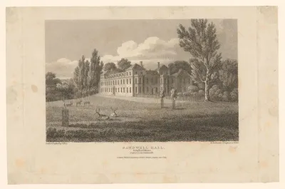 Gezicht op Sandwell Hall in West Midlands