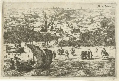 Gezicht op Scheveningen vanaf zee