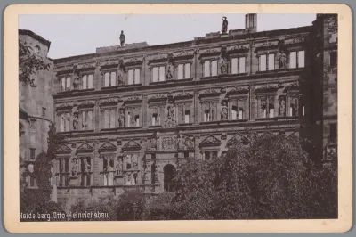 Gezicht op Schloss Ottheinrichsbau in Heidelberg