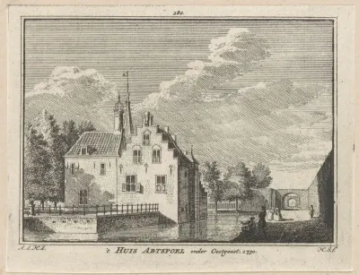 Gezicht op Slot Abtspoel te Oegstgeest, 1730