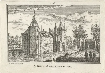 Gezicht op Slot Assumburg, 1611