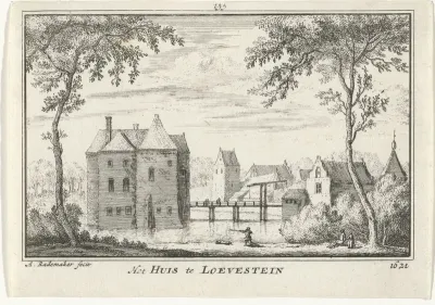 Gezicht op Slot Loevestein, 1621
