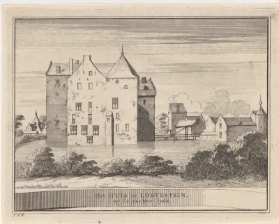 Gezicht op slot Loevestein te Poederoijen