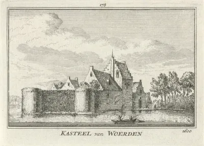 Gezicht op Slot Woerden, 1600