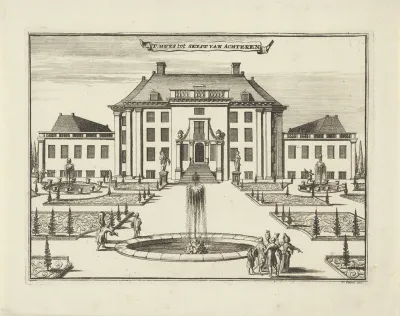 Gezicht op slot Zeist van de achterzijde