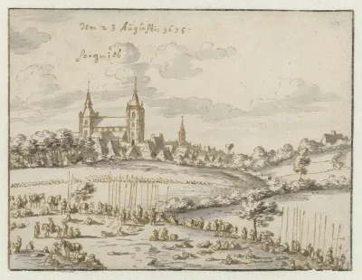 Gezicht op Soignies, Henegouwen