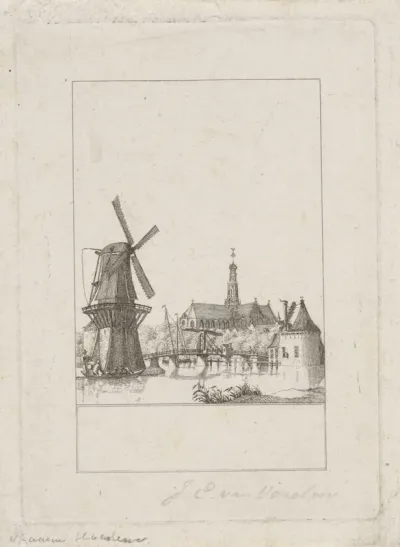 Gezicht op Spaarne te Haarlem