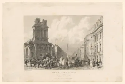 Gezicht op St Mary Woolnoth in King William Street te Londen
