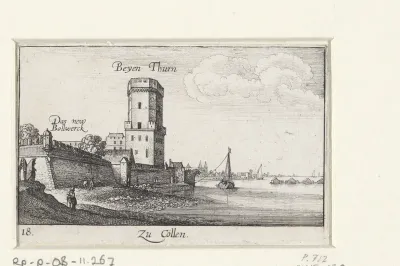 Gezicht op stadsmuren van Keulen