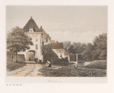 Gezicht op stadspoort van Schoonhoven