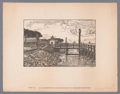 Gezicht op steiger en huizen in de haven van Enkhuizen