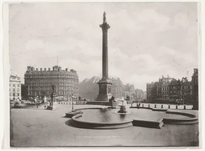 Gezicht op Trafalgar Square met Nelson's Column