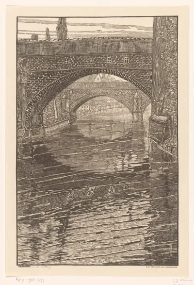 Gezicht op twee bruggen