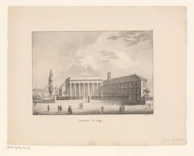 Gezicht op universiteitsgebouw te Luik