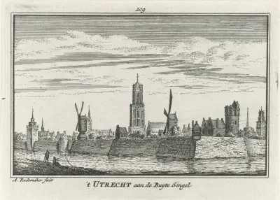 Gezicht op Utrecht vanaf de Buitensingel