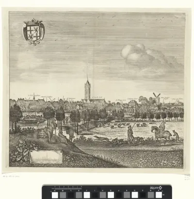 Gezicht op Utrecht vanuit het westen, (plaat I)