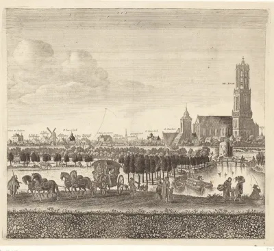 Gezicht op Utrecht vanuit het westen, (plaat II)