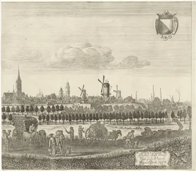 Gezicht op Utrecht vanuit het westen, (plaat IV)
