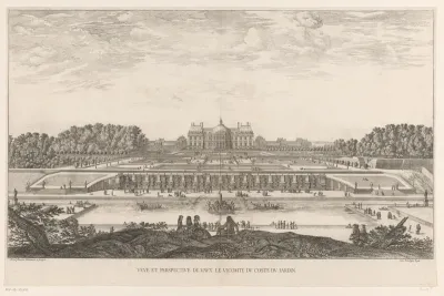 Gezicht op Vaux-le-Vicomte en de tuinen