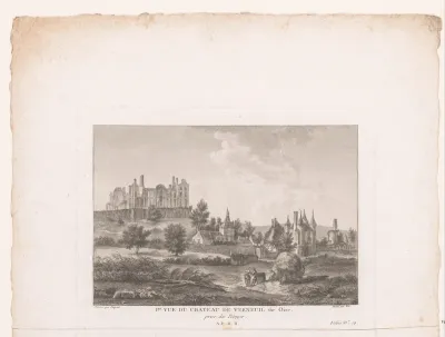Gezicht op Verneuil-en-Halatte en het Château de Verneuil