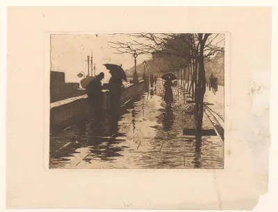 Gezicht op Victoria Embankment in Londen