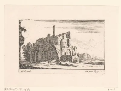 Gezicht op Villa Adriana bij Tivoli